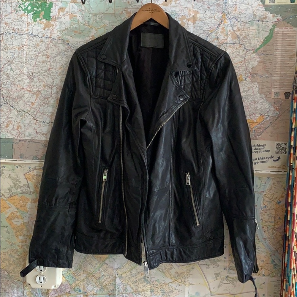 AllSaints Kushiro Leather Biker Jacket